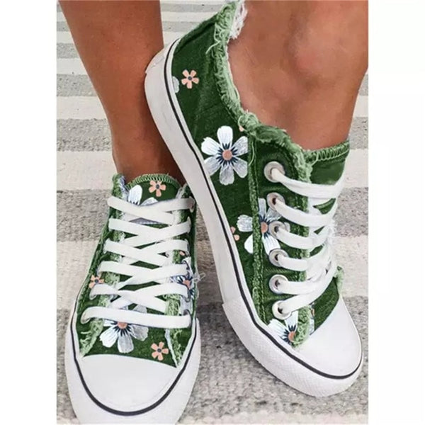 Green Daisy Tennis Shoes