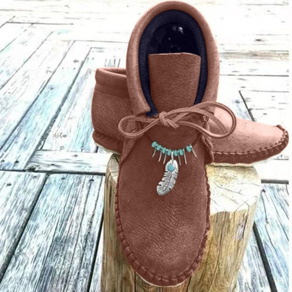 Ladies Brown Moccasins