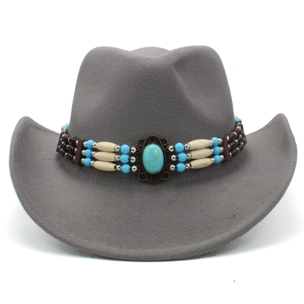 Gray Hat Beaded Hat Band
