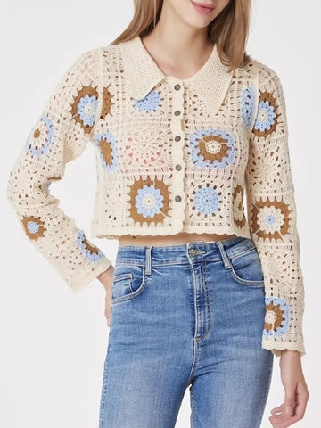 Granny Square Button Up Top