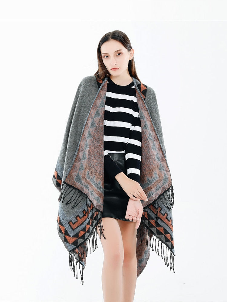 Aztec Ruana Aztec Ruana Poncho In 10 Different Colors Imitation Cashmere Indian Bl ...