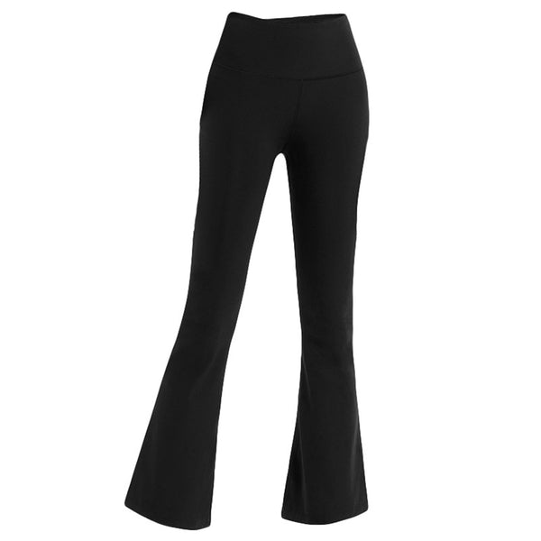 Yoga Pants High Waist Flare 6 Different Colors You Choose Black Brown Navy Blue Gray Yellow Flat Tummy Front Available In Sizes Small Medium Large XL And Plus Size XXL 2X And XXXL 3X