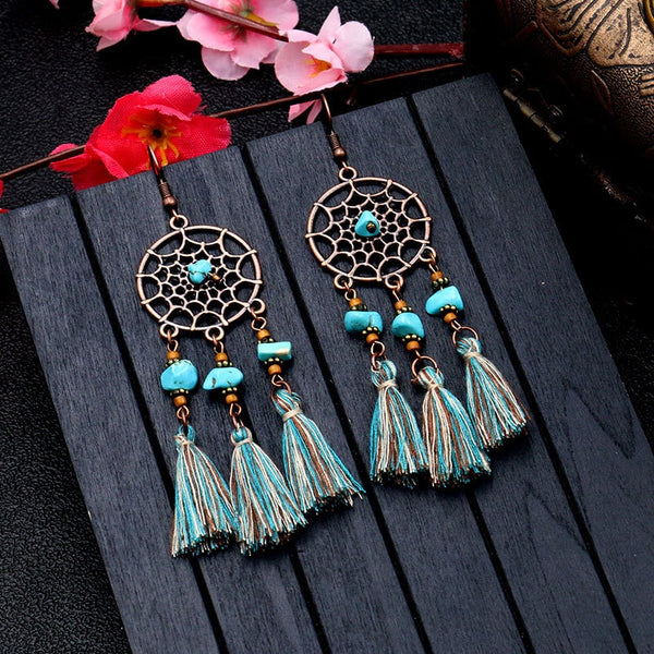 Boho Dangle Earrings 10 Different Styles You Choose Leather Fringe Turquoise Charms Cowrie Shells Beads Tassels Feathers Dream Catchers Patina Conchos