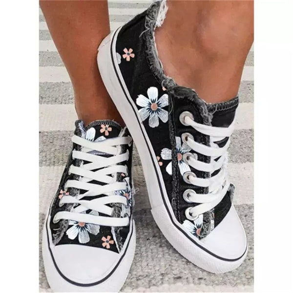 Daisy Denim Basketball Tennis Shoes 9 Different Styles And Colors Denim Lace Up Sneakers With Frayed Jean Edge Green Blue Black Dark Faded With Or Without Daisies