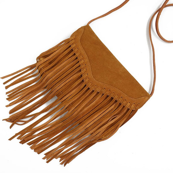 Leather Fringe Crossbody Bag