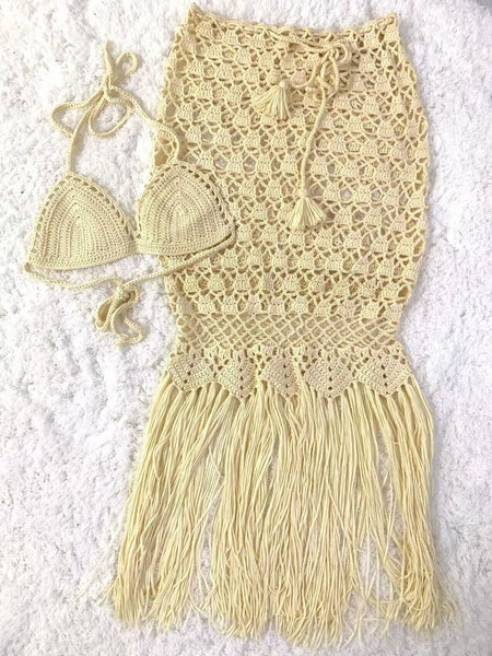 Handmade Crochet Maxi Skirt Set