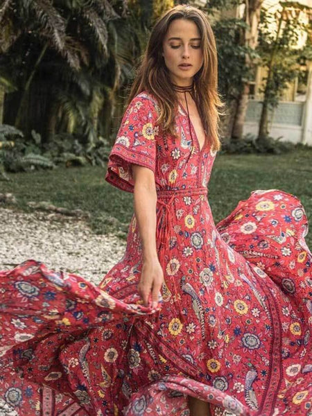 Pink Bohemian Maxi Dress