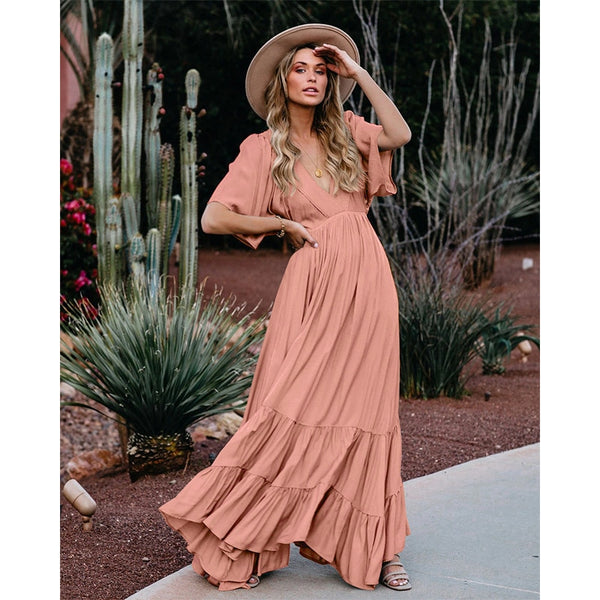 Orange Bohemian Maxi Dress