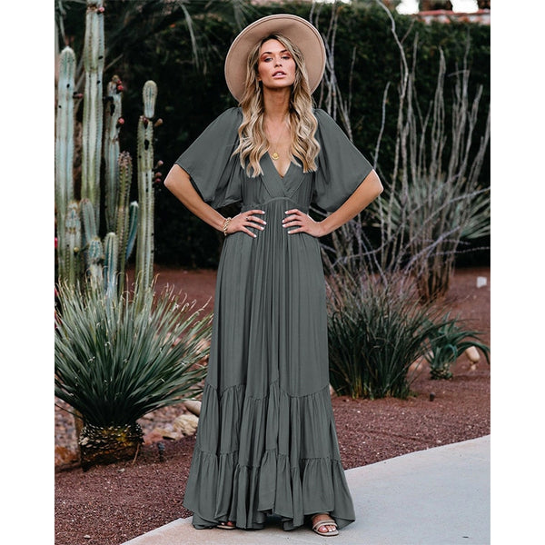 Kimono Sleeve Maxi Dress