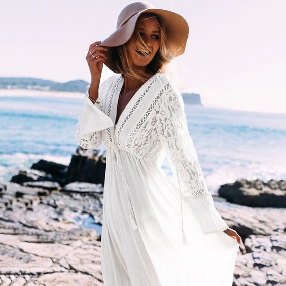 White Beach Cover Up Maxi Dresses - Three Styles - Swimsuit Bikini Cov Made4Walkin White Beach Cover Up Maxi Dresses - Three Styles - Swimsuit Bikini Cov Made4Walkin