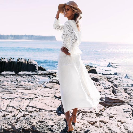 White Lace Maxi Dress