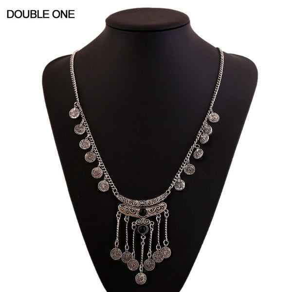 Long Silver & Black Necklace