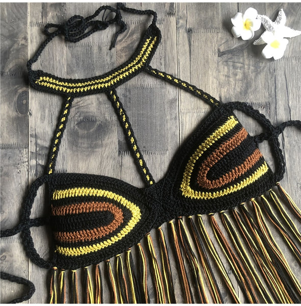 Black & Brown Bikini Top