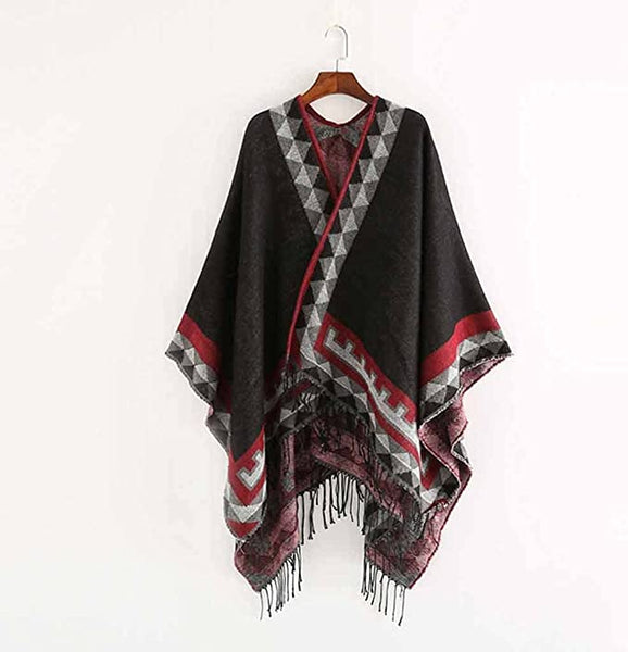 Black Aztec Poncho