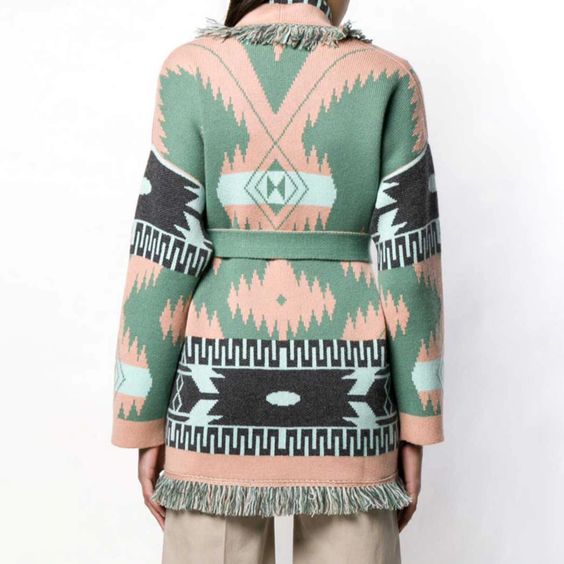 Fringed Aztec Sweater