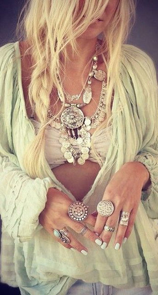 Silver Coins Gypsy Necklace