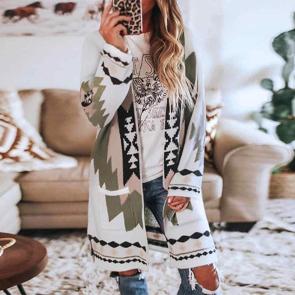 White Aztec Sweater