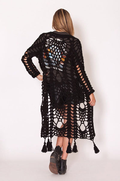 Black Crochet Duster