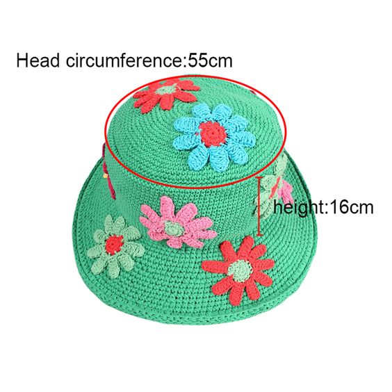 Crochet Daisies Bucket Hat 9 Different Colors And Styles Flowers Polka Dots Knitted Wide Brim Is Great Outdoor Sun Protection For Festivals