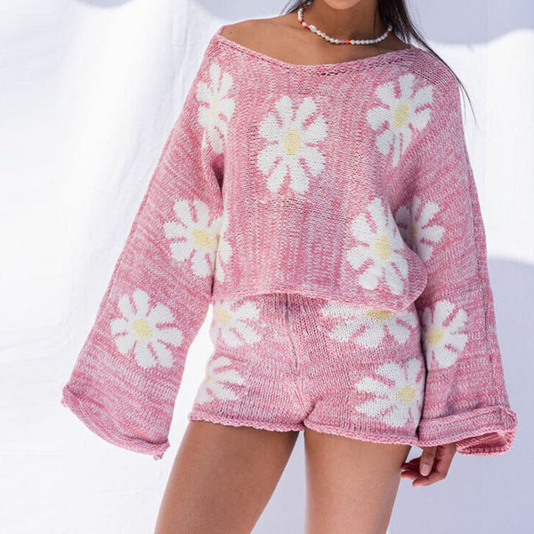 Pink Sweater & Short Set