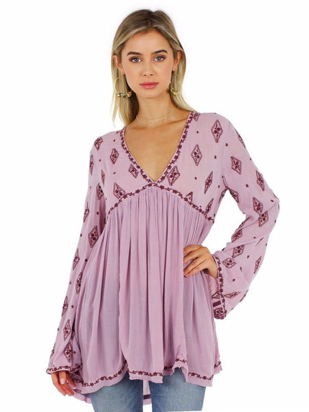 Pink Embroidered Tunic