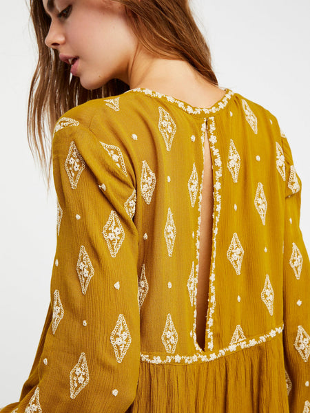 Yellow Embroidered Tunic
