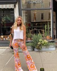 Pink Orange White Bell Bottoms