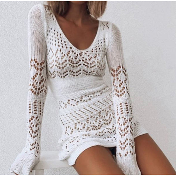 Long Sleeve Crochet Dress
