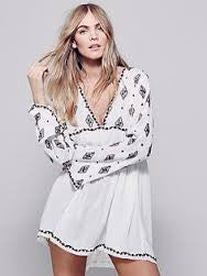 White Diamond Embroidery Top