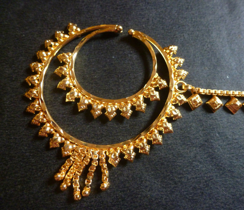 Nath Nose Ring Gold Nath Bridal Naath India Nose Ring Jadau Kundan  Pakistani Nose Ring Pachi Kundan Bridal Jewelry Pakistani Nose Jewelry -  Etsy