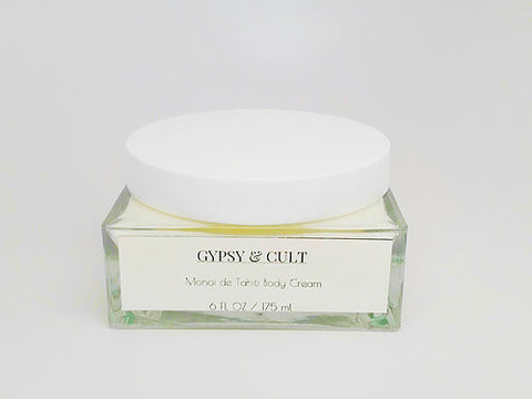 Gypsy & Cult Monoi De Tahiti Luxe Body Cream Moisturizer 6 Oz. For Dewy Skin