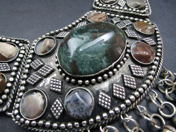 Gypsy Stones Necklace Antiqued River Agate Handcrafted In India Festival Gipsy Jewelry Banjara