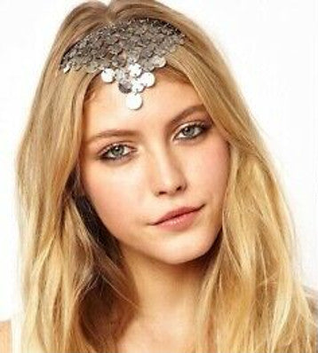 Silver Coins Headband