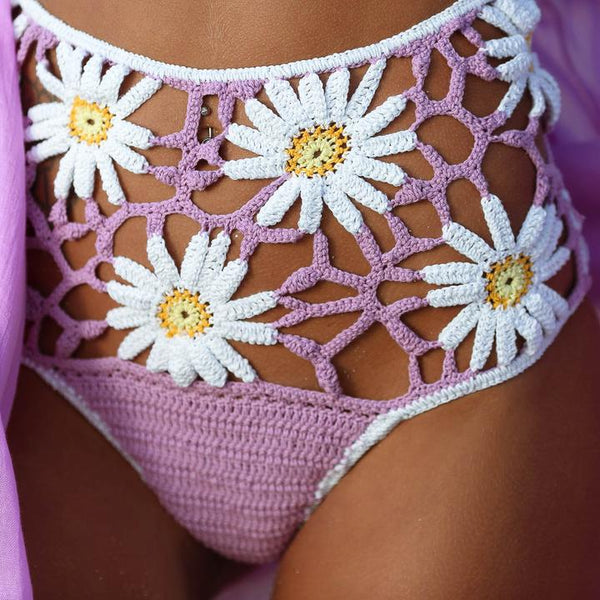 Crochet Daisies Bikini Bottoms