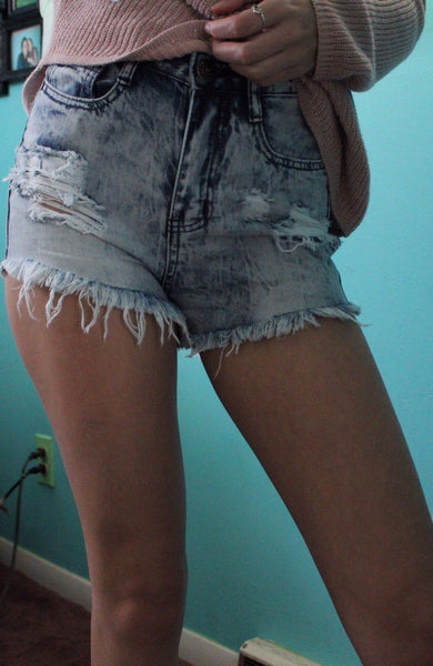 Machine Jeans Distressed Shorts
