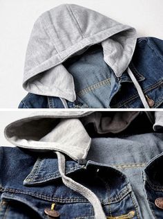 Jean Jacket With Gray Hood