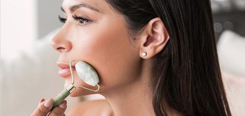 Jade Roller Beauty Tool Facial Massage Eliminate Stress Detoxify Face Massager Promotes Circulation