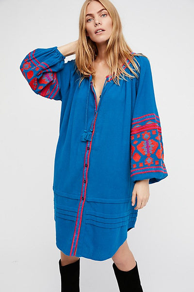 Royal Blue Boho Dress