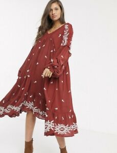 Embroidered Midi Dress