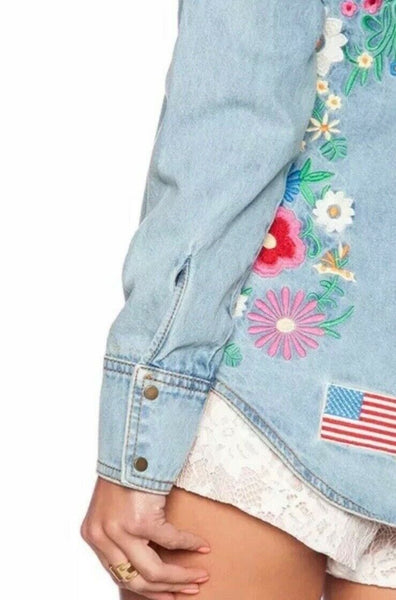 Denim Shirt With Embroidery