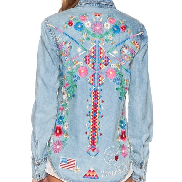 Embroidered Monogram Long Sleeve Denim – Handmade Pieces Co.