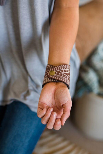 Brown Leather Cuff Bracelet