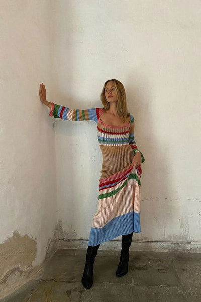 Multi Color Crochet Maxi