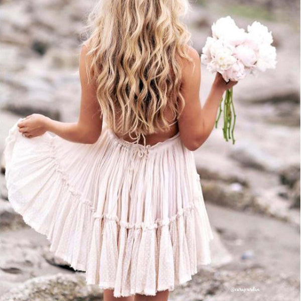 Boho Mini Dress "100 Degree" Availble In 15 Different Colors 4 Floral Prints You Choose Halter Top With Tiered Polka Dot Netting Available In Sizes Small Medium Or Large Free Spirited People