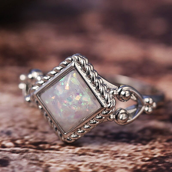 Square Opal Ring