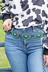 Patina Concho Chain Belt Southwestern Cowgirl Gypsy Adjustable Belly Chain Looks Great With Turquoise Colored Clothes And Native American Indian Jewelry