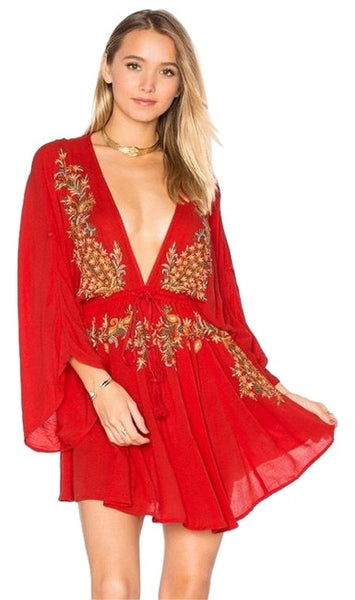 Pineapple Embroidery Dress