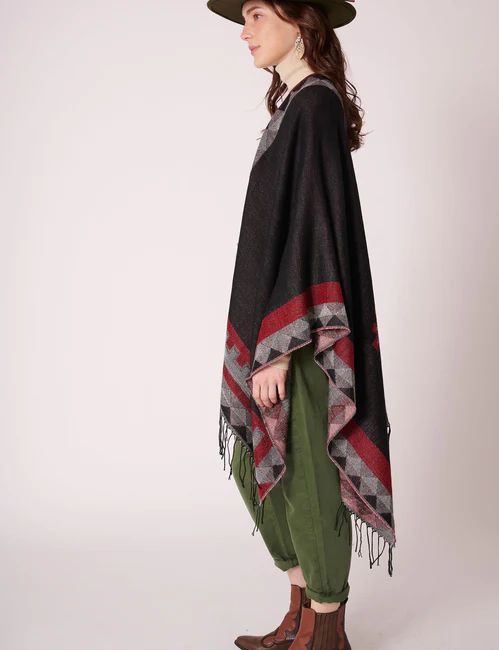 Aztec Ruana Aztec Ruana Poncho In 10 Different Colors Imitation Cashmere Indian Bl ...
