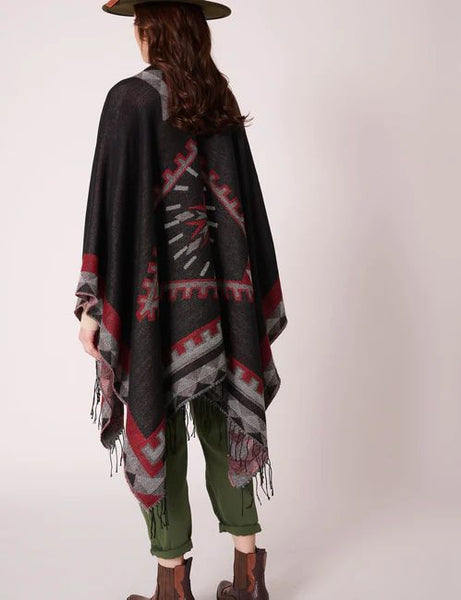 Black Aztec Poncho