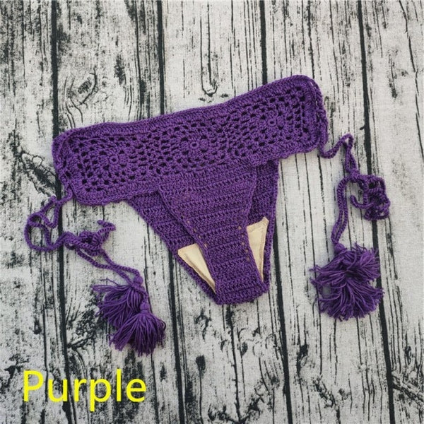 Purple Crochet Bikini Bottoms